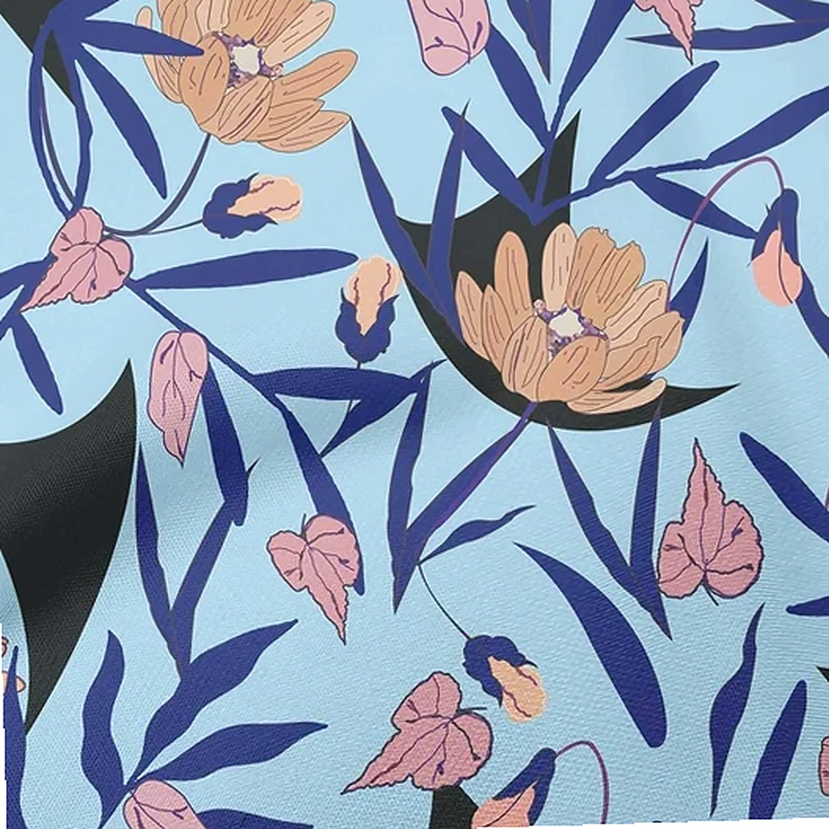 Azure Bloom Printed Dress Material